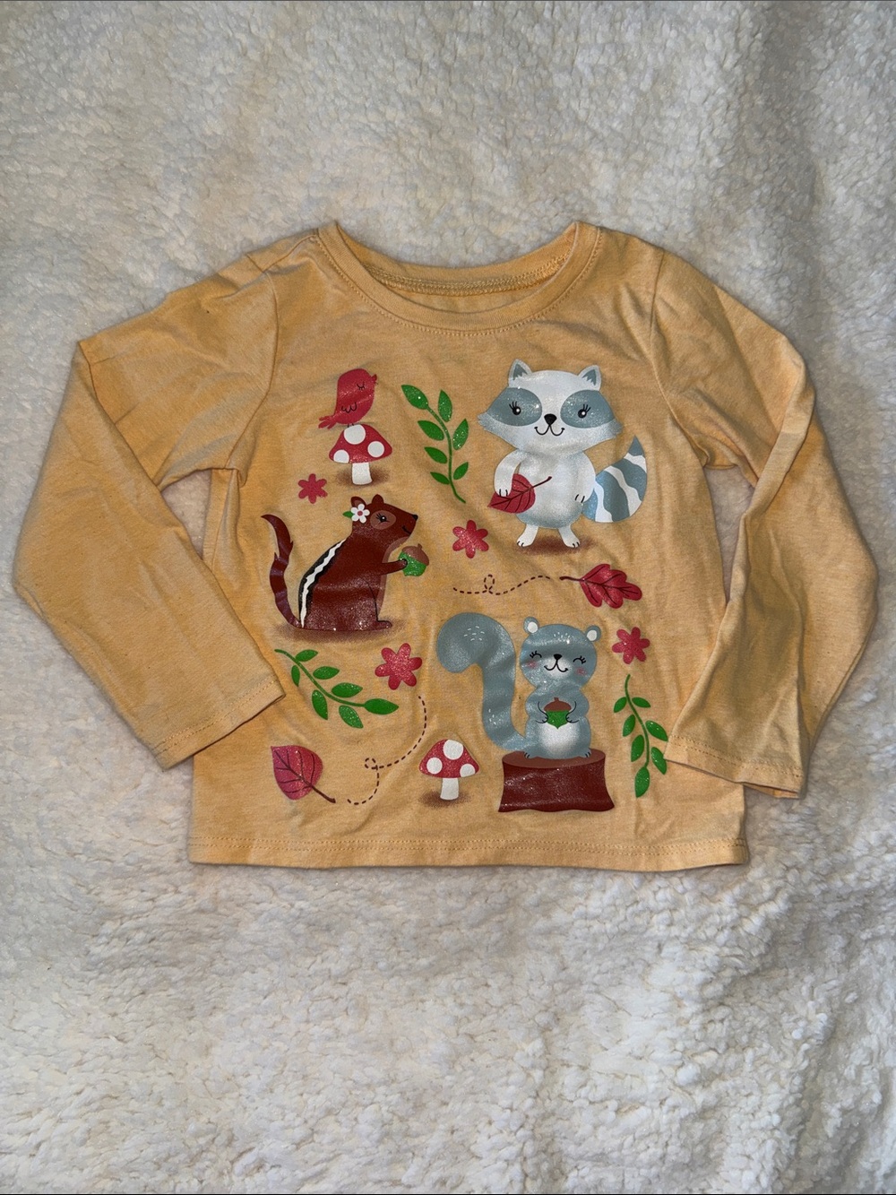 The Children's Place Yellow Woodland Animal Long Sleeve Tee